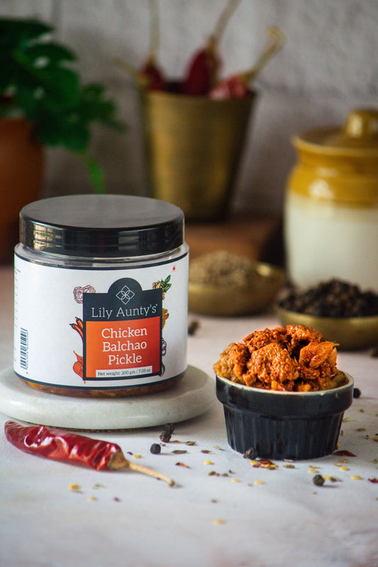Lily Aunty's Chicken Balchao Pickle -200 gms | Gourmet Chicken Pickle