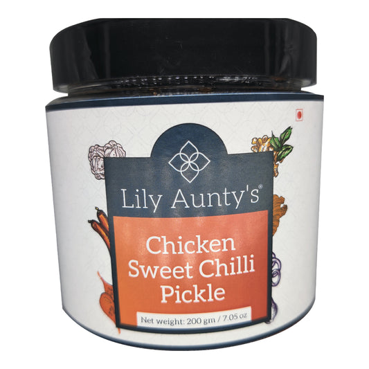 Lily Aunty's Chicken Sweet Chilli Pickle - 200 gms | Gourmet Chicken Pickle